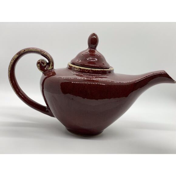 Pier 1 Imports Aladdin Teapot w/Lid Earthenware Rustic Red Holds 2 Cups - Picture 5 of 10